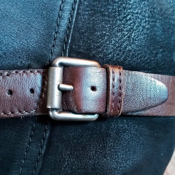 Miz Mooz Charmaine Black & Brown Leather Tall Buckles Boots Sz 7 (Eur 37) - Picture 13 of 16